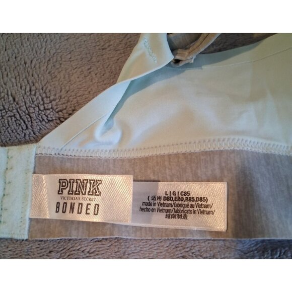 Victoria’s Secret PINK Bonded Scoop Push-Up Bra Gray Green Cut-Out Size Large - Picture 4 of 4